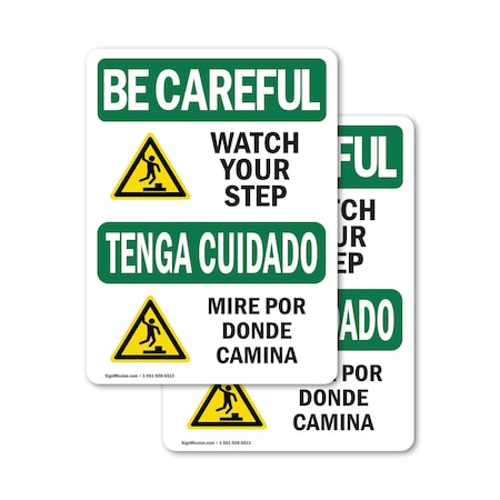 Signmission Safety Culture Sign, 10 in Width, Vinyl Decal, Rectangle, Bilingual OS-2PACK-BC-D-1014-L-10067
